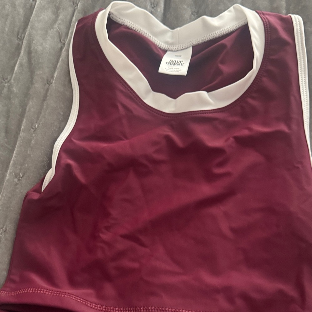 Salt Gypsy Burgundy Top and short with White Tag